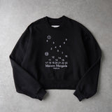 メゾンマルジェラ ロゴ 刺繍 ショート丈 スウェット ブラック レディース - NEWSED