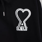 アミ パリス アミパリ パーカー ハートロゴ ワッペン ブラック - NEWSED