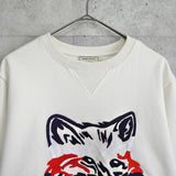 メゾン キツネ フォックスヘッド 刺繍 スウェット アイボリー - NEWSED