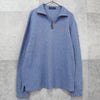 Polo Ralph Lauren logo embroidered half-zip sweatshirt in blue