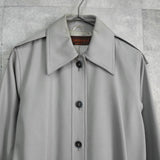 イヴ サンローラン ヴィンテージ ウール ロングコート ステンカラーコート レディース ライトグレー - NEWSED