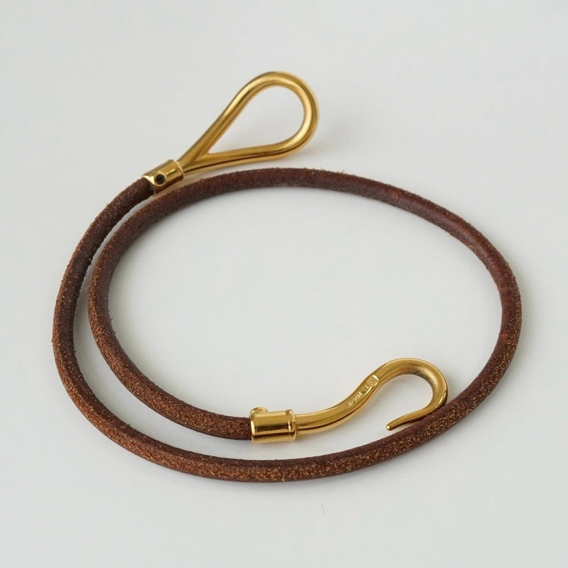 エルメス レザー ジャンボ チョーカー ブレスレット ブラウン - NEWSED