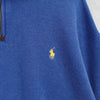 ポロ ラルフローレン ロゴ ハーフジップ スウェット ブルー