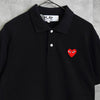 プレイ コムデギャルソン ハート ロゴ 半袖ポロシャツ ブラック