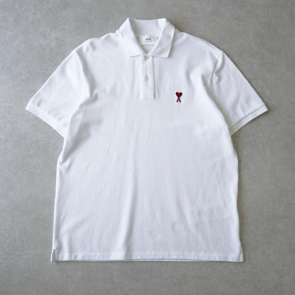 Ami Paris 白色心形标志短袖 Polo 衫
