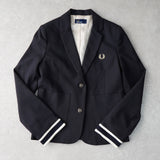 フレッドペリー ロゴ刺繍 シングル テーラードジャケット ブレザー ブラック レディース - NEWSED