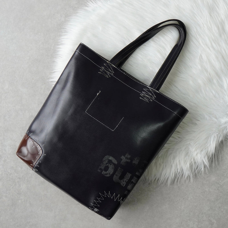 コムデギャルソン ステッチ トートバッグレザー ネイビー / ブラウン - NEWSED