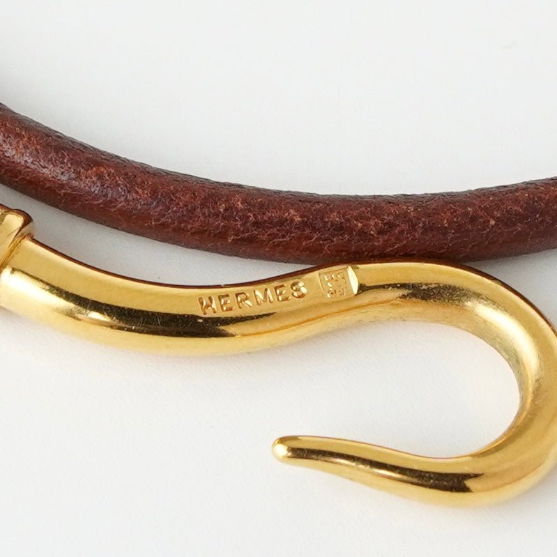 エルメス レザー ジャンボ チョーカー ブレスレットブラウン 箱付き - NEWSED