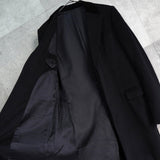 ジョンローレンスサリバン ベロア襟 アンゴラ ウール チェスターコート ブラック - NEWSED