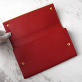 プラダ サフィアーノ レザー 二つ折り財布 長財布 レッド ゴールド - NEWSED