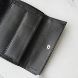 プラダ サフィアーノレザー トライアングルロゴ 三つ折り財布 ブラック - NEWSED