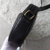 セリーヌ ヴィンテージ トリオンフ ラウンド レザー ショルダーバッグ ブラック - NEWSED