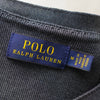 Polo Ralph Lauren logo henley neck long sleeve cut and sew grey ladies