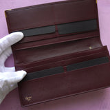 カルティエ マストライン レザー 二つ折り 長財布 ボルドー ギャランティーカード付き - NEWSED