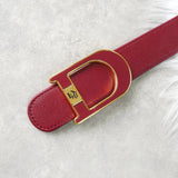クリスチャンディオール ヴィンテージ ロゴ レザー ベルト ボルドー レディース - NEWSED