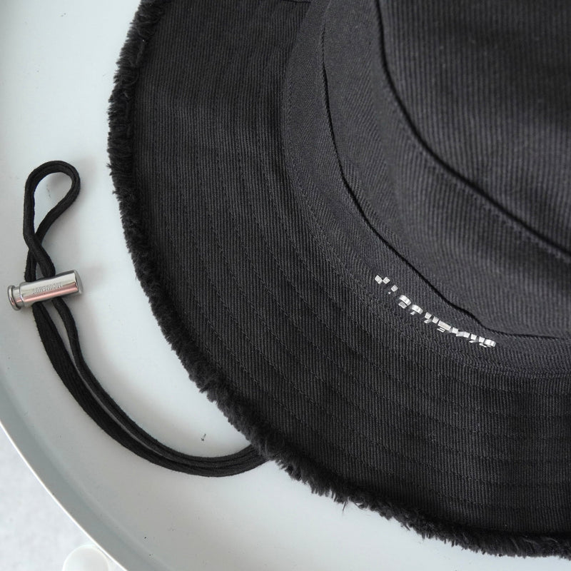 ジャックムス ロゴ フリンジ バケットハット 帽子 ブラック - NEWSED