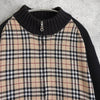 バーバリー ブラックレーベル ノバチェック柄 ジップアップ ドライバーズ ニット 切り替え ブラック/ベージュ
