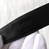 セリーヌ サルキー 輪馬車 レザー クロコ ベルト ブラック - NEWSED