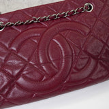 シャネル ココマーク キャビアスキン チェーン トートバッグ ボルドー - NEWSED