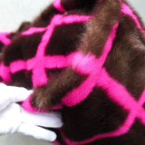 スタンド スタジオ 格子柄 ファー トートバッグ ハンドバッグ ブラウン / ピンク - NEWSED