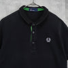 フレッドペリー ロゴ刺繍 半袖ポロシャツ ブラック × グリーン