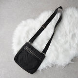 プラダ キルティング ポコノ テスート ナイロン サフィアーノ レザー ショルダーバッグ 三角プレート ブラック - NEWSED