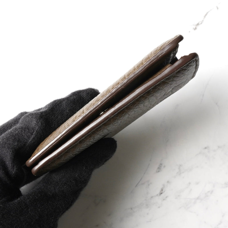 メゾン マルジェラ 四つタグ レザー 二つ折り財布 コンパクトウォレット ブラウン 箱付き - NEWSED