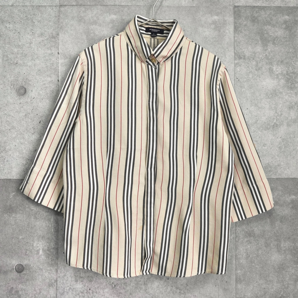 Burberry London 米色条纹半长衬衫