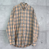 バーバリー ロンドン ノバチェック ホースロゴ 刺繍 長袖シャツ ベージュ - NEWSED