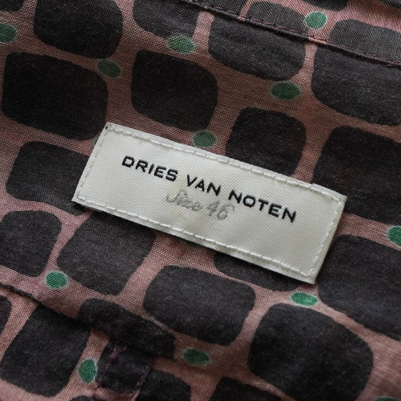 ドリス ヴァンノッテン シルク 総柄 長袖シャツ ブラウン - NEWSED