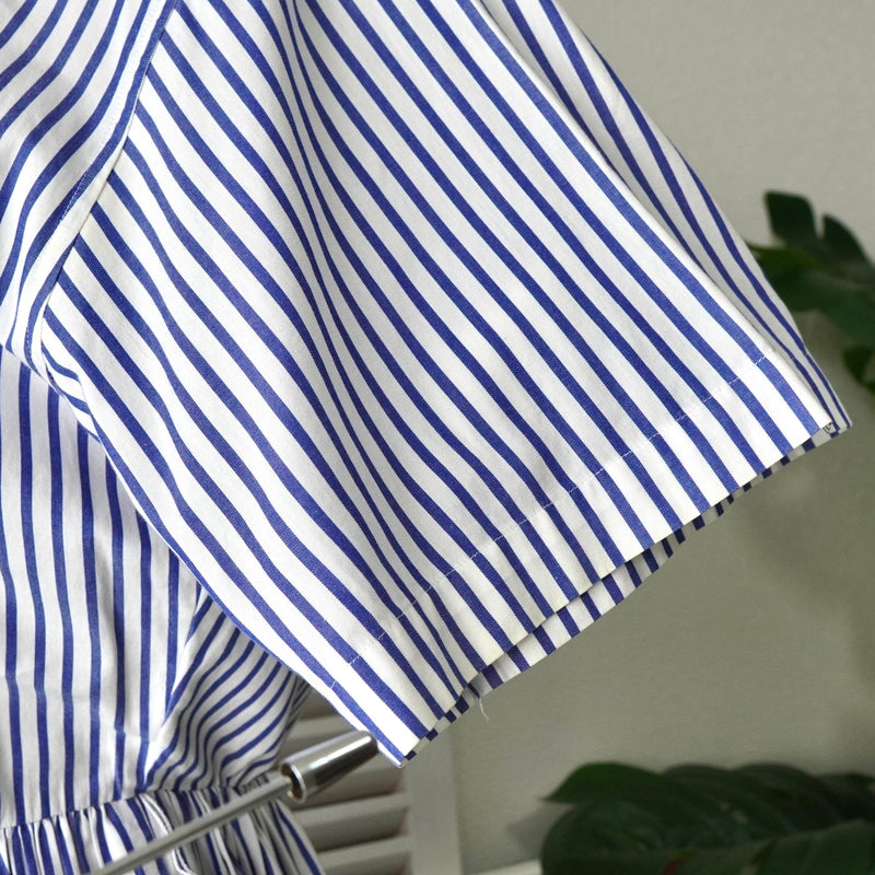 ラルフローレン ストライプ 半袖 シャツ ワンピース ブルー / ホワイト