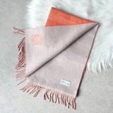 ロエベ アナグラム ダブルフェイス リバーシブル ウール アンゴラ マフラー ピンク / グレー - NEWSED