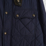 ポロ ラルフローレン スエード切り替え コーデュロイ襟 キルティングジャケット ネイビー - NEWSED