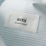 アミパリ アミ パリス ストライプ柄 ハートロゴ 長袖シャツ ブルー - NEWSED