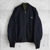 ラコステ リバーシブル ブルゾン ロゴパッチ ブラック/カーキ - NEWSED