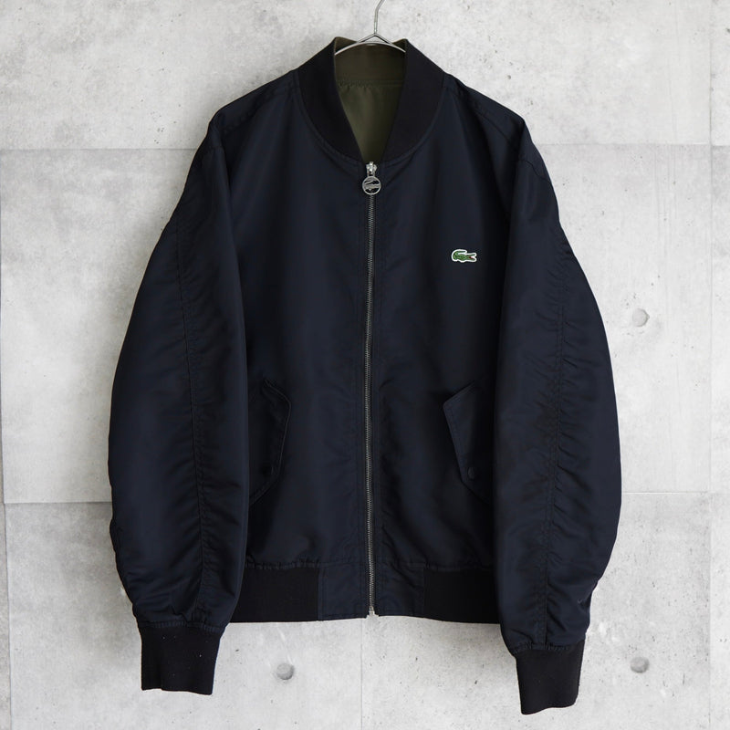 ラコステ リバーシブル ブルゾン ロゴパッチ ブラック/カーキ - NEWSED
