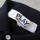 プレイ コムデギャルソン ハート ロゴ 半袖ポロシャツ ブラック - NEWSED