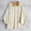 Burberry Vintage Corduroy Collar Overalls Half Coat Cotton Jacket Ivory