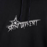 サンローラン パリ スター ロゴ パーカー ブラック - NEWSED