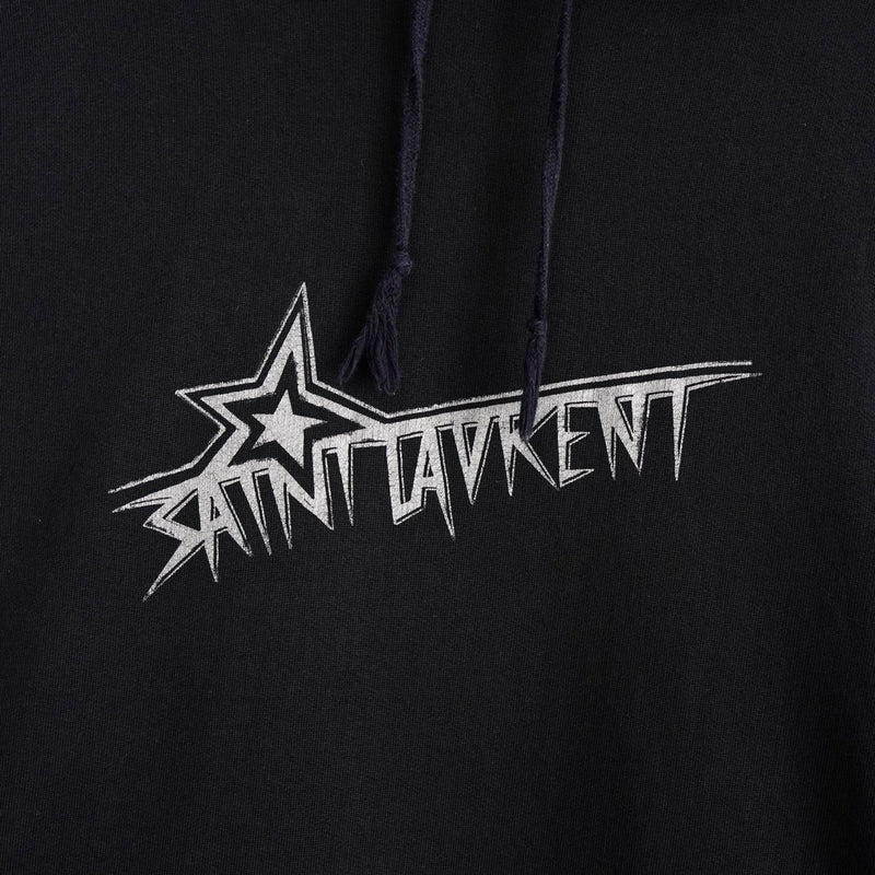 サンローラン パリ スター ロゴ パーカー ブラック - NEWSED