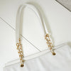Chanel Coco Mark Caviar Leather Chain Shoulder Bag Tote Bag White