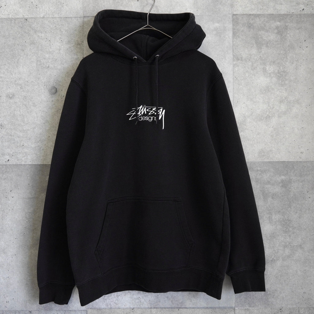 Stüssy 徽标刺绣黑色连帽衫