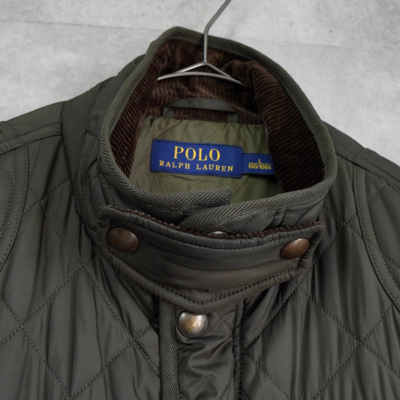 ポロ ラルフローレン コーデュロイ襟 キルティングジャケット ミリタリージャケット カーキ - NEWSED