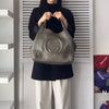 Gucci Soho 金属灰色皮革流苏手提包