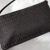 Fendi Mamma Bucket Zucchino Double Flap Nylon Canvas One Shoulder Bag Brown