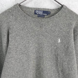 ポロ ラルフローレン ロゴ 刺繍 ニット グレー レディース - NEWSED