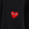 プレイ コム デ ギャルソン ハートロゴ ジップアップ パーカー ブラック