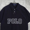 ポロ ラルフローレン カレッジロゴ 半袖 ポロシャツ ネイビー