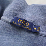 ポロ ラルフローレン ロゴ 刺繍 ハーフジップ スウェット ブルー - NEWSED