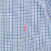 Polo Ralph Lauren 徽标刺绣格纹图案蓝色短袖衬衫